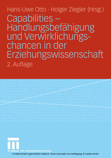 Capabilities - Handlungsbefähigung und Verwirklichungschancen in der Erziehungswissenschaft main product photo