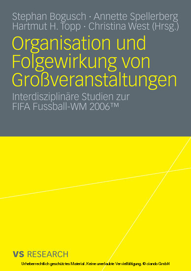 Organisation und Folgewirkung von Großveranstaltungen main product photo