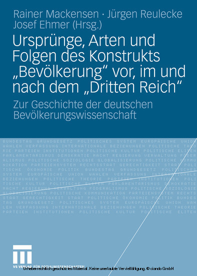 Ursprünge, Arten und Folgen des Konstrukts 'Bevölkerung' vor, im und nach dem 'Dritten Reich' main product photo