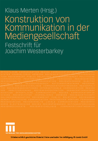 Konstruktion von Kommunikation in der Mediengesellschaft main product photo