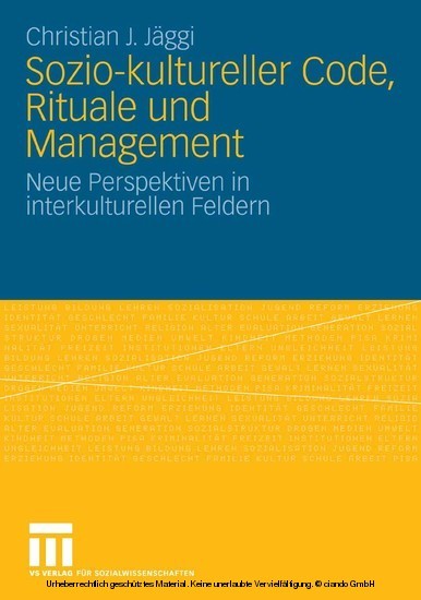 Sozio-kultureller Code, Ritual und Management main product photo