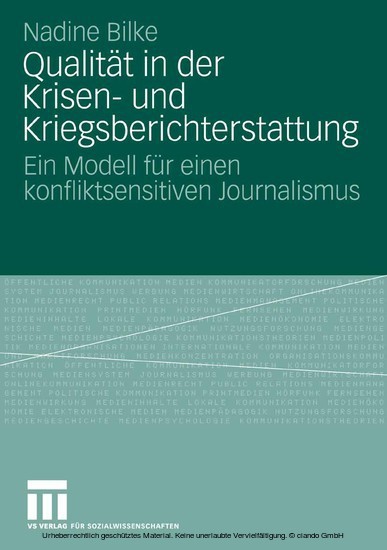 Qualität in der Krisen- und Kriegsberichterstattung main product photo