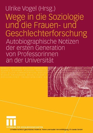 Wege in die Soziologie und die Frauen- und Geschlechterforschung main product photo