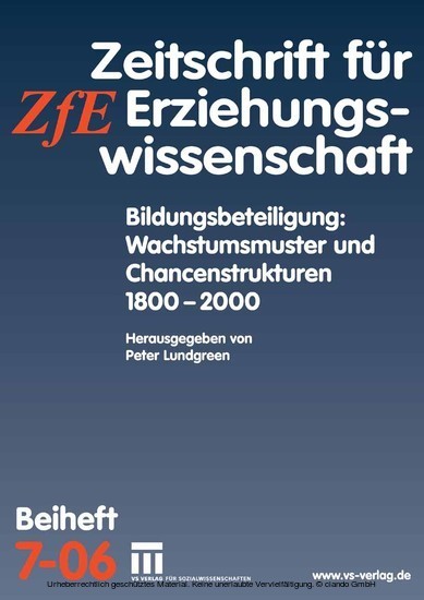 Bildungsbeteiligung: Wachstumsmuster und Chancenstrukturen 1800 - 2000 main product photo