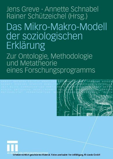 Das Mikro-Makro-Modell der soziologischen Erklärung main product photo