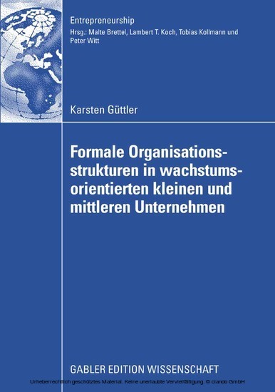 Formale Organisationsstrukturen in wachstumsorientierten kleinen und mittleren Unternehmen main product photo