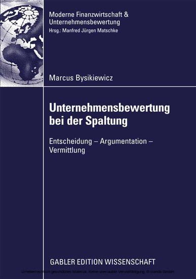 Unternehmensbewertung bei der Spaltung main product photo