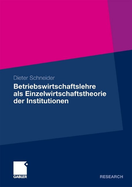 Betriebswirtschaftslehre als Einzelwirtschaftstheorie der Institutionen main product photo
