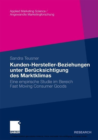 Kunden-Hersteller-Beziehungen unter Berücksichtigung des Marktklimas main product photo