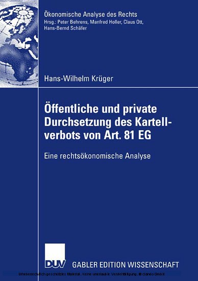 Öffentliche und private Durchsetzung des Kartellverbots von Art. 81 EG main product photo