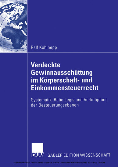 Verdeckte Gewinnausschüttung im Körperschaft- und Einkommensteuerrecht main product photo