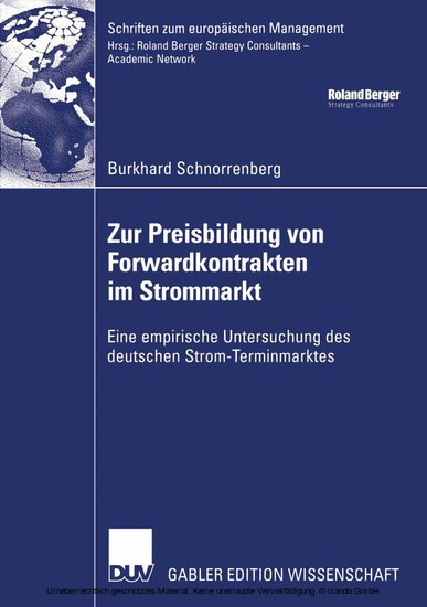 Zur Preisbildung von Forwardkontrakten im Strommarkt main product photo