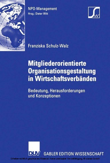 Mitgliederorientierte Organisationsgestaltung in Wirtschaftsverbänden main product photo
