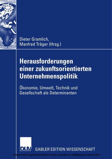 Herausforderungen einer zukunftsorientierten Unternehmenspolitik main product photo