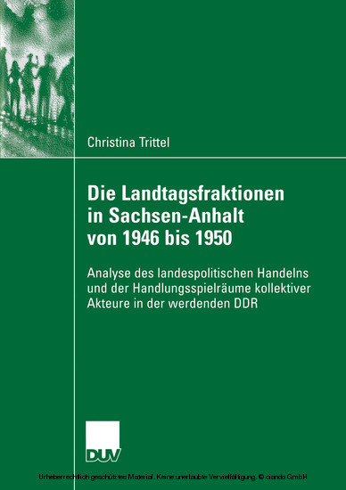 Die Landtagsfraktionen in Sachsen-Anhalt von 1946 bis 1950 main product photo