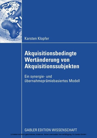 Akquisitionsbedingte Wertänderung von Akquisitionssubjekten main product photo