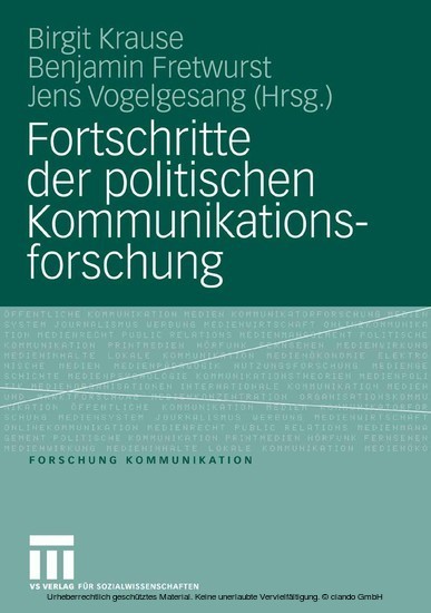 Fortschritte der politischen Kommunikationsforschung main product photo
