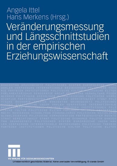 Veränderungsmessung und Längsschnittstudien in der empirischen Erziehungswissenschaft main product photo