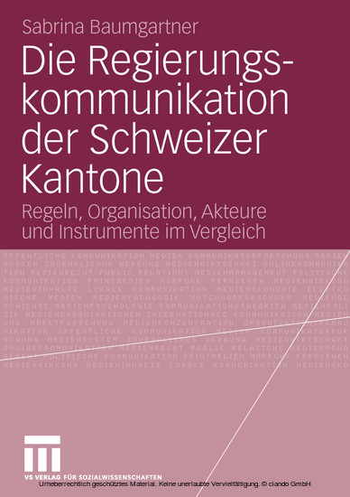 Die Regierungskommunikation der Schweizer Kantone main product photo