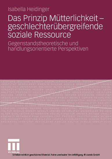 Das Prinzip Mütterlichkeit - geschlechterübergreifende soziale Ressource main product photo