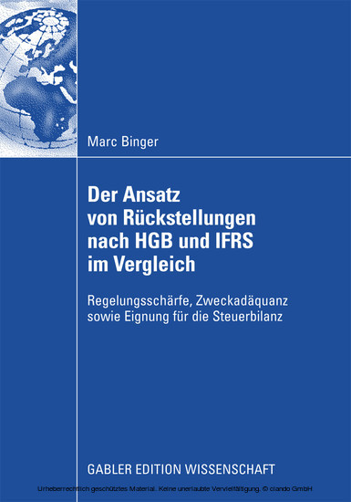 Der Ansatz von Rückstellungen nach HGB und IFRS im Vergleich main product photo