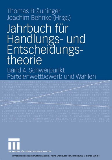 Jahrbuch für Handlungs- und Entscheidungstheorie main product photo