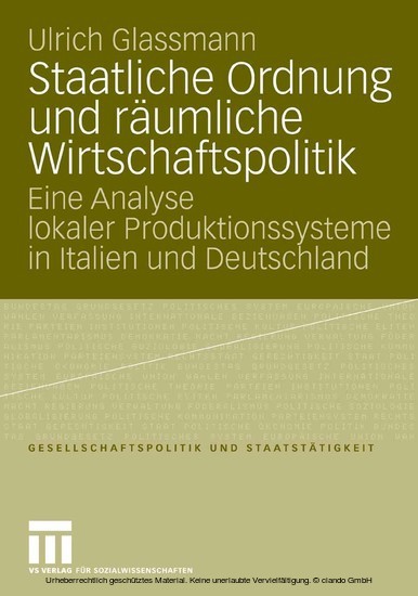 Staatliche Ordnung und räumliche Wirtschaftspolitik main product photo