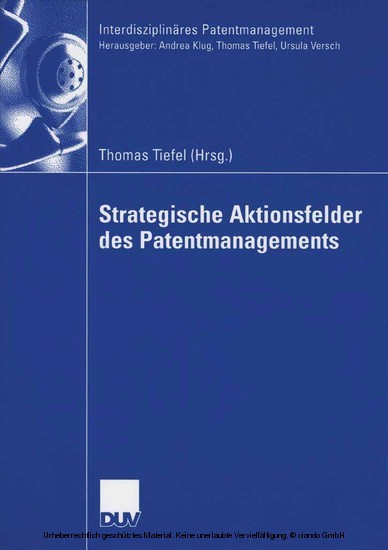 Strategische Aktionsfelder des Patentmanagements main product photo
