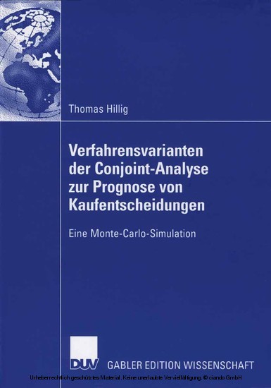 Verfahrensvarianten der Conjoint-Analyse zur Prognose von Kaufentscheidungen main product photo