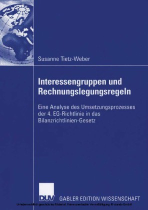 Interessengruppen und Rechnungslegungsregeln