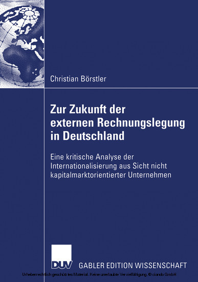 Zur Zukunft der externen Rechnungslegung in Deutschland main product photo