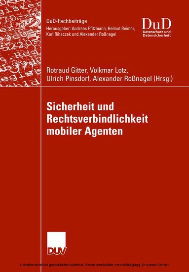 Sicherheit und Rechtsverbindlichkeit mobiler Agenten main product photo