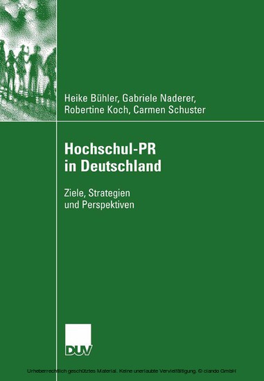 Hochschul-PR in Deutschland main product photo