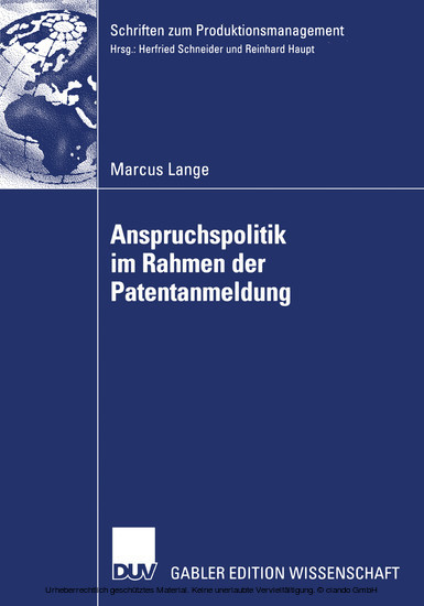 Anspruchspolitik im Rahmen der Patentanmeldung main product photo