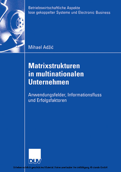 Matrixstrukturen in multinationalen Unternehmen main product photo