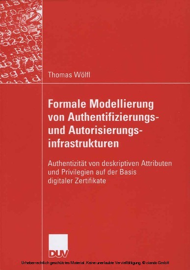 Formale Modellierung von Authentifizierungs- und Autorisierungsinfrastrukturen main product photo