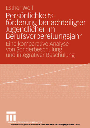 Persönlichkeitsförderung benachteiligter Jugendlicher im Berufsvorbereitungsjahr