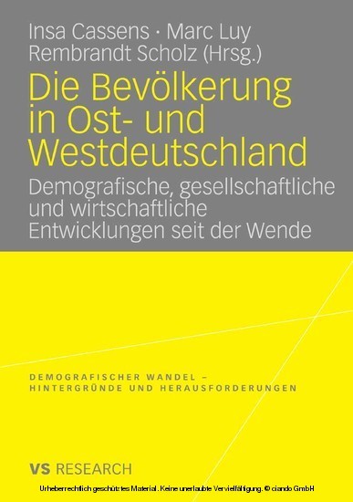 Die Bevölkerung in Ost- und Westdeutschland main product photo