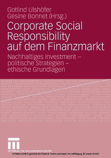 Corporate Social Responsibility auf dem Finanzmarkt main product photo