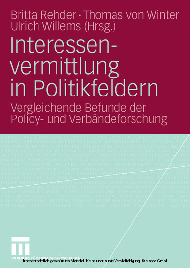 Interessenvermittlung in Politikfeldern main product photo