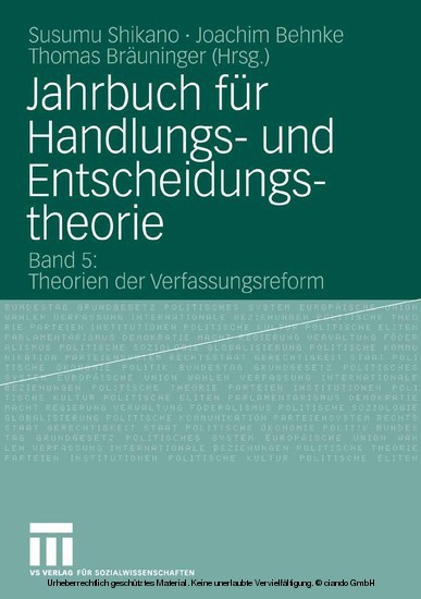 Jahrbuch für Handlungs- und Entscheidungstheorie. Bd.5 main product photo
