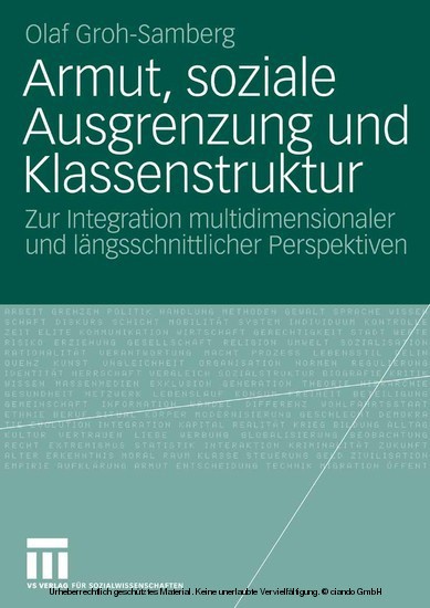 Armut, soziale Ausgrenzung und Klassenstruktur main product photo