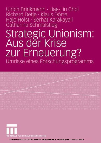 Strategic Unionism: Aus der Krise zur Erneuerung? main product photo