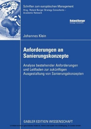 Anforderungen an Sanierungskonzepte