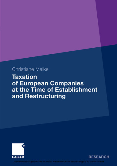 Taxation of European Companies at the Time of Establishment and Restructuring main product photo