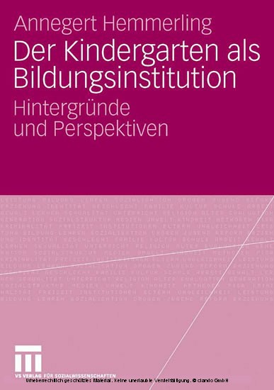 Der Kindergarten als Bildungsinstitution main product photo