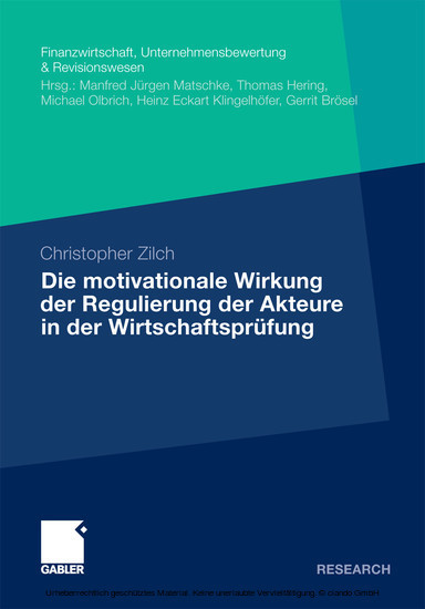 Die motivationale Wirkung der Regulierung der Akteure in der Wirtschaftsprüfung main product photo
