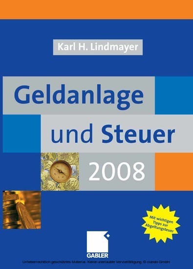 Geldanlage und Steuer 2008 main product photo