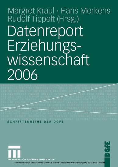 Datenreport Erziehungswissenschaft 2006 main product photo