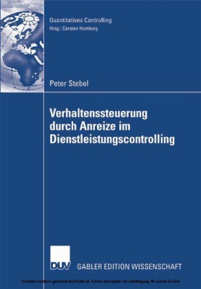 Verhaltenssteuerung durch Anreize im Dienstleistungscontrolling